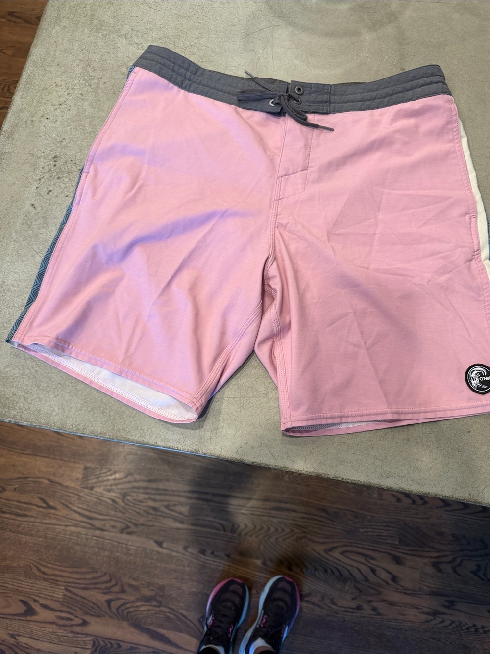 O'Neill Pink Men's Board Shorts with Gray Waistband